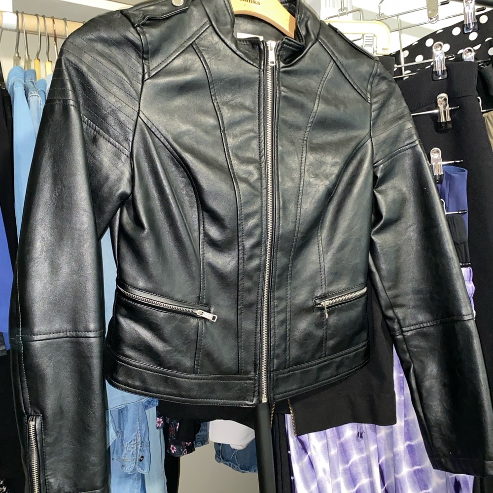 Black leather jacket